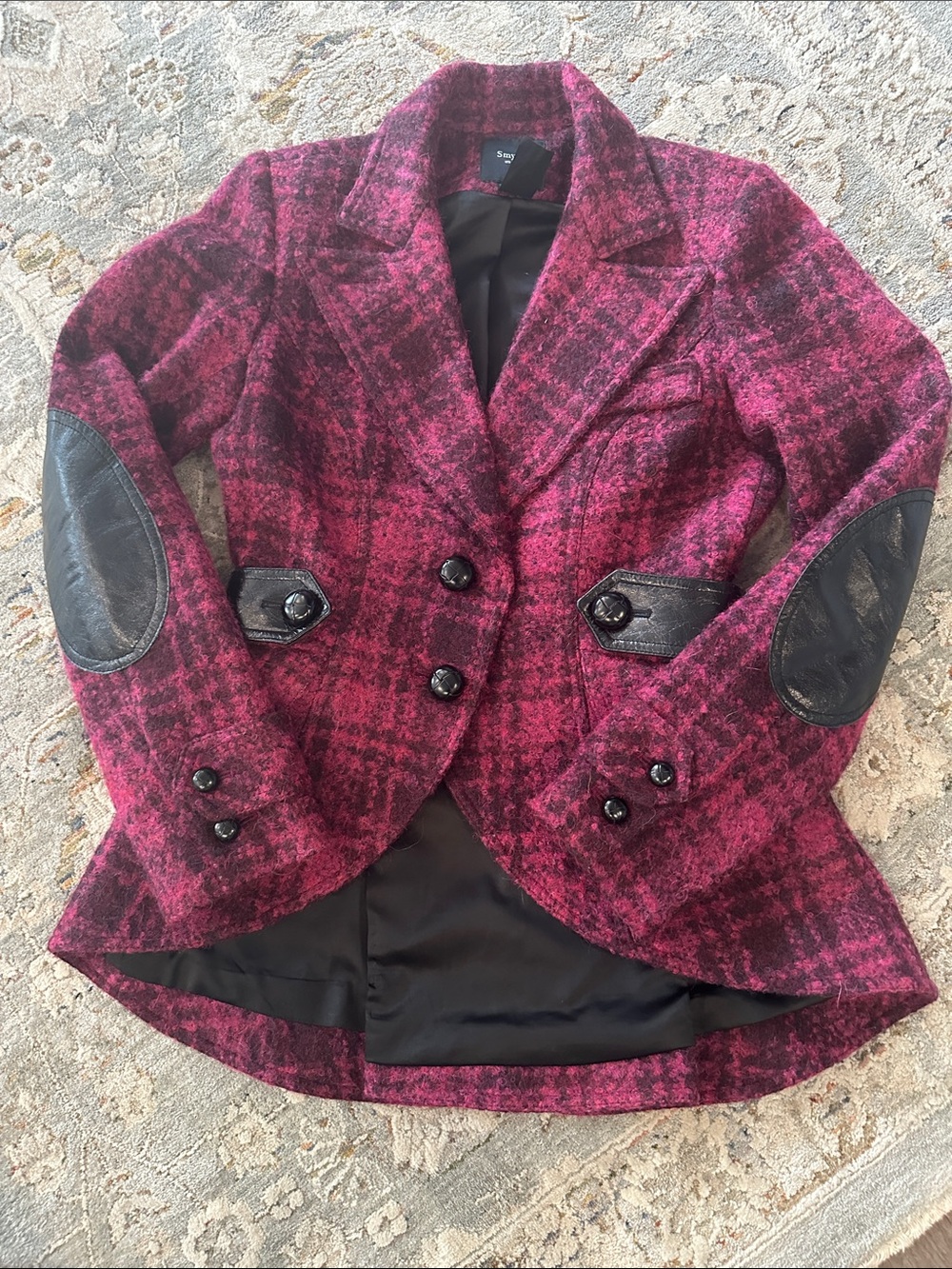 Smythe equestrian Plaid Tailored Wool-Blend Blazer - Picture 13 of 13